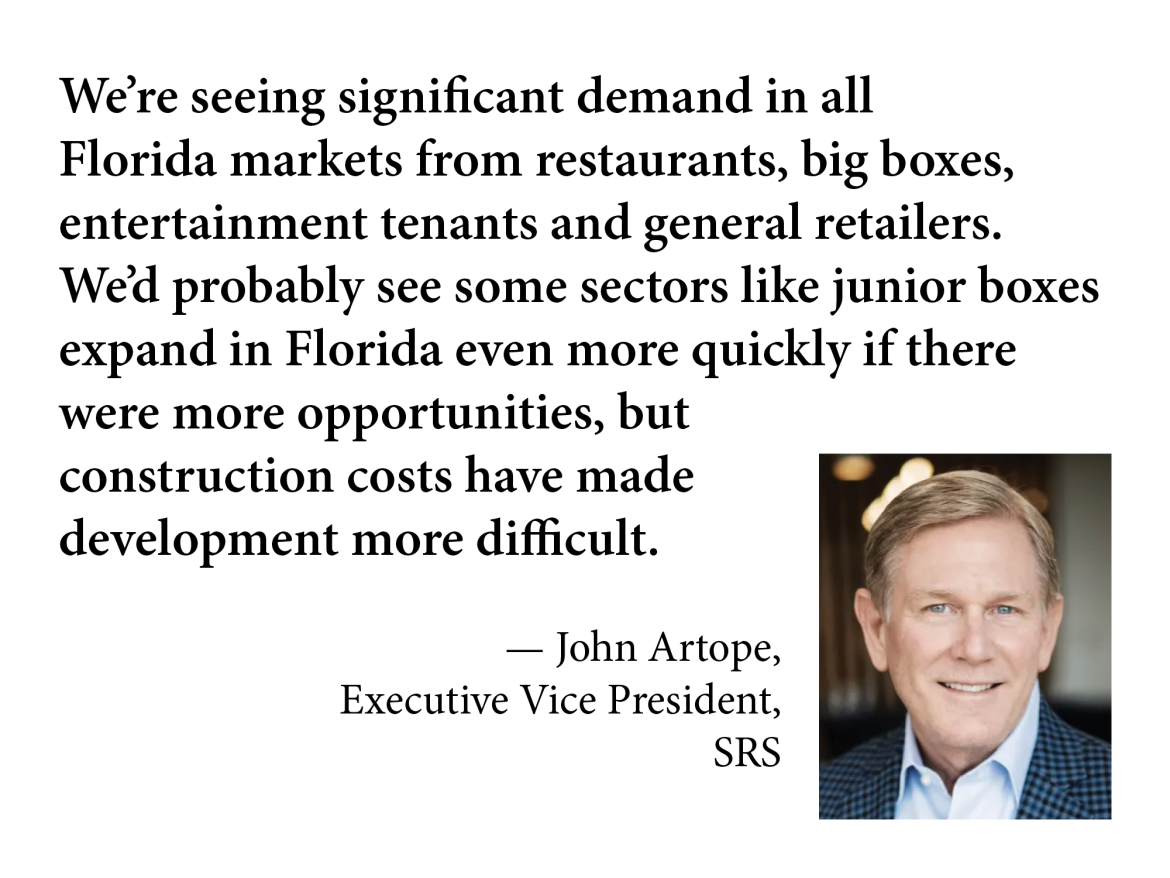 John Artope Florida retail demand